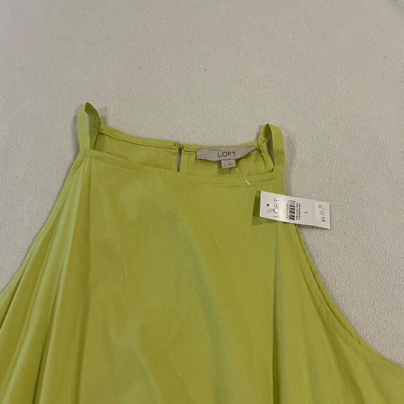 Loft Green (Chartreuse) Maxi Dress, Size Large - Picture 6 of 8